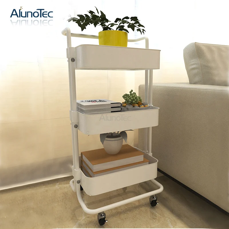 
3-Tier Movable Organizer Kitchen Home Storage Rack Utility Rolling Trolley Cart 