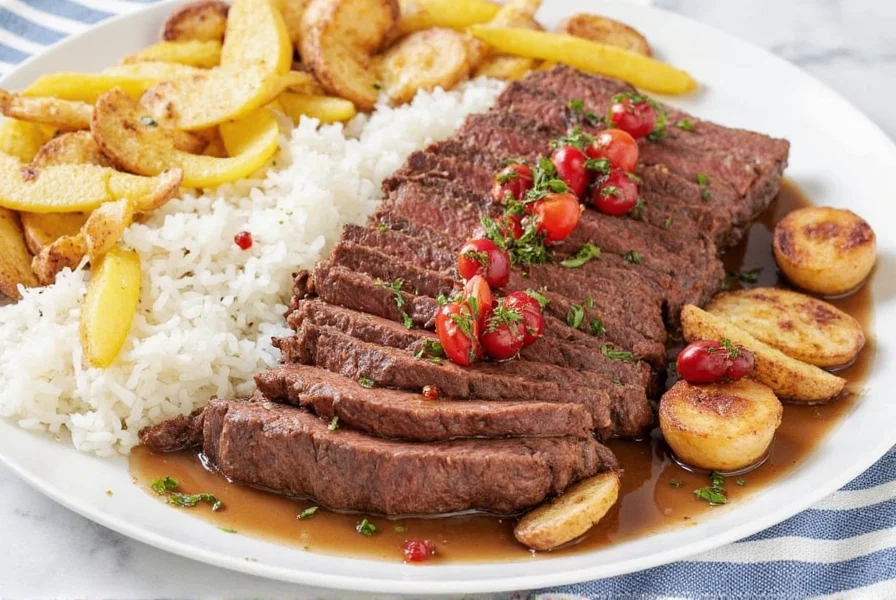 Roast beef on tray with vegetables