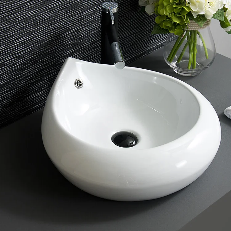 Hot new design water drop-shaped ceramic decorative  bathroom art wash basin
