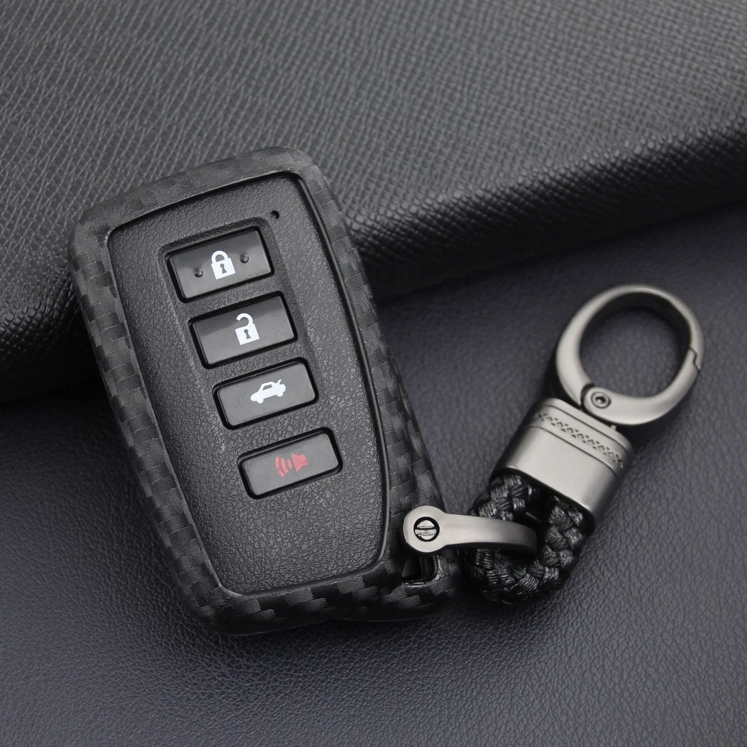 

2020 New Black Soft Carbon Fiber Smart Car Key Cover 2 Buttons 4 Buttons 3 Buttons Fit For Lexus IS NX RX GS LX RC ES
