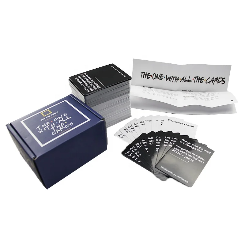 Manufacturer Personalised Magic Adult Party Drinking Custom Printing Bingo English Learning Memory Paper Playing Card Game