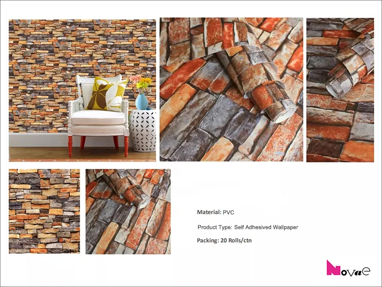 Pvc Red Brick 3d Pattern Wallpaper Walls Home Decoration Self Adhesive