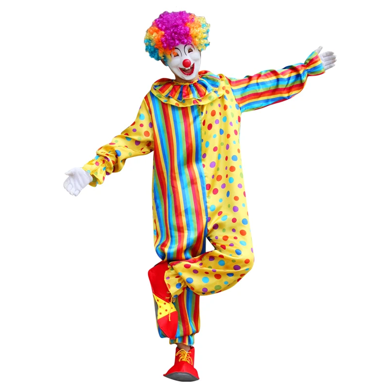 

cosplay clown costume suit long sleeve hat wig adult men costume high quality factory inventory