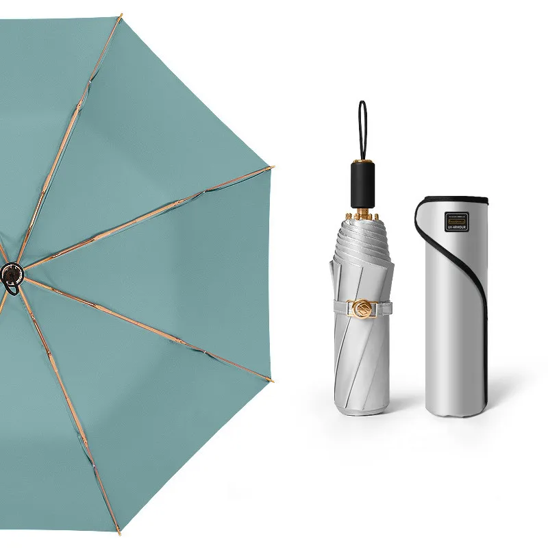 

High quality wholesale promotional cheap custom logo print 3 folding umbrella, Customized color