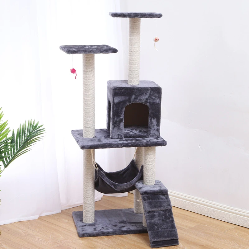 

Cat Tower Indoor Cats Multi Level Cat House Condo Large Perch Scratching Posts Hammock Pets Climbing Stand Toy Kittens Play Rest