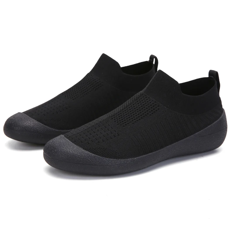 

Factory Supply Wholesales Breathable Knit Running Agedness Old Age Walking Shoes, Grey/ black / white / army green