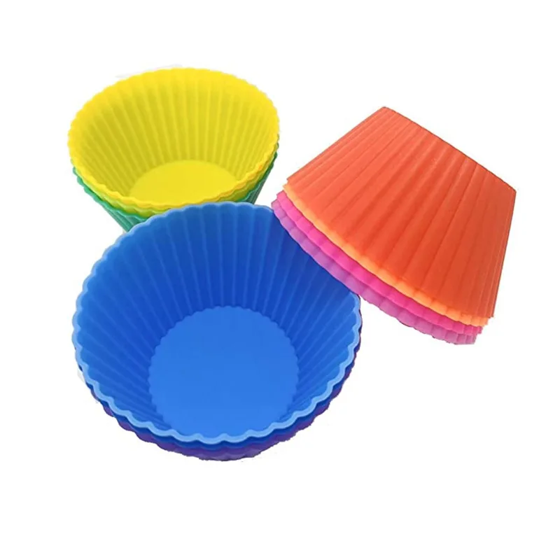 

Factory Supply small silicon muffin cake tools reuse silicone moulds for cakes baking mold, Multi color