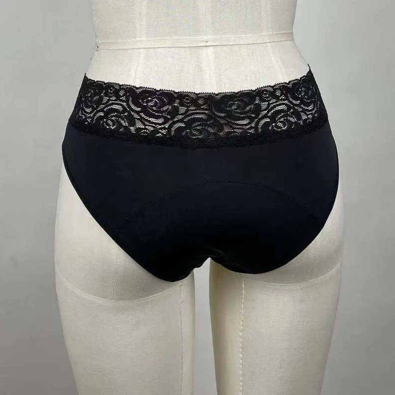 

New design period menstrual panty panties underpants full protection Waist lace leak proof underwear US EU sizing