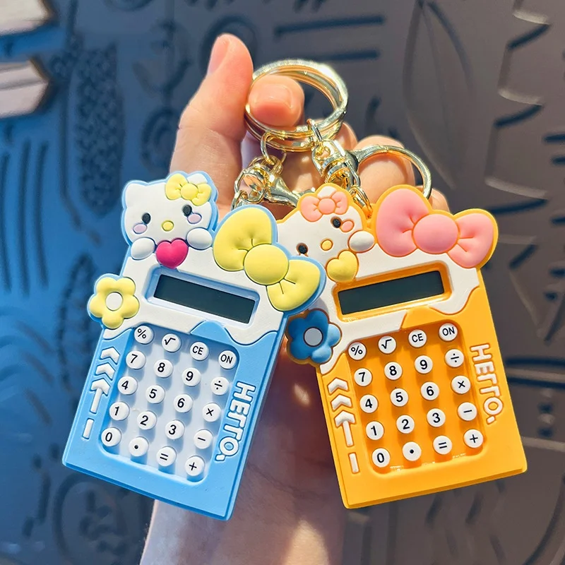 

Promotional gifts school girls kids toy mini pocket calculator with keychain