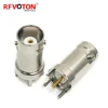 Straight Nickeling Female BNC connector with 5 Stand Pin pcb