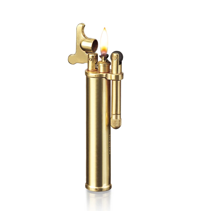 

JF-008 JIFENG D1.2*H7.8cm vintage small brass round oil lighter