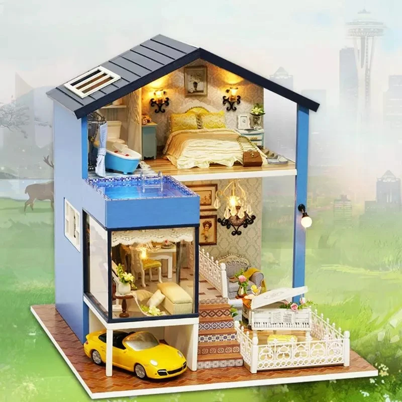 手工diy 小屋建筑西雅图模型能力培养动手动脑和兴趣集合住宅生日礼物