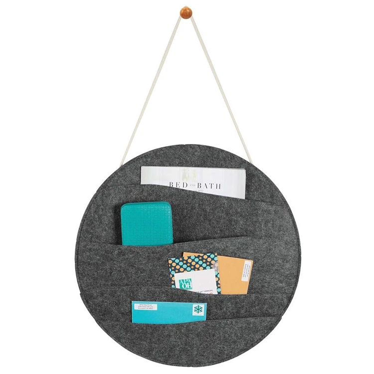 

Wholesale the cheapest round felt card storage hanging wall organizer, Dark grey or customized