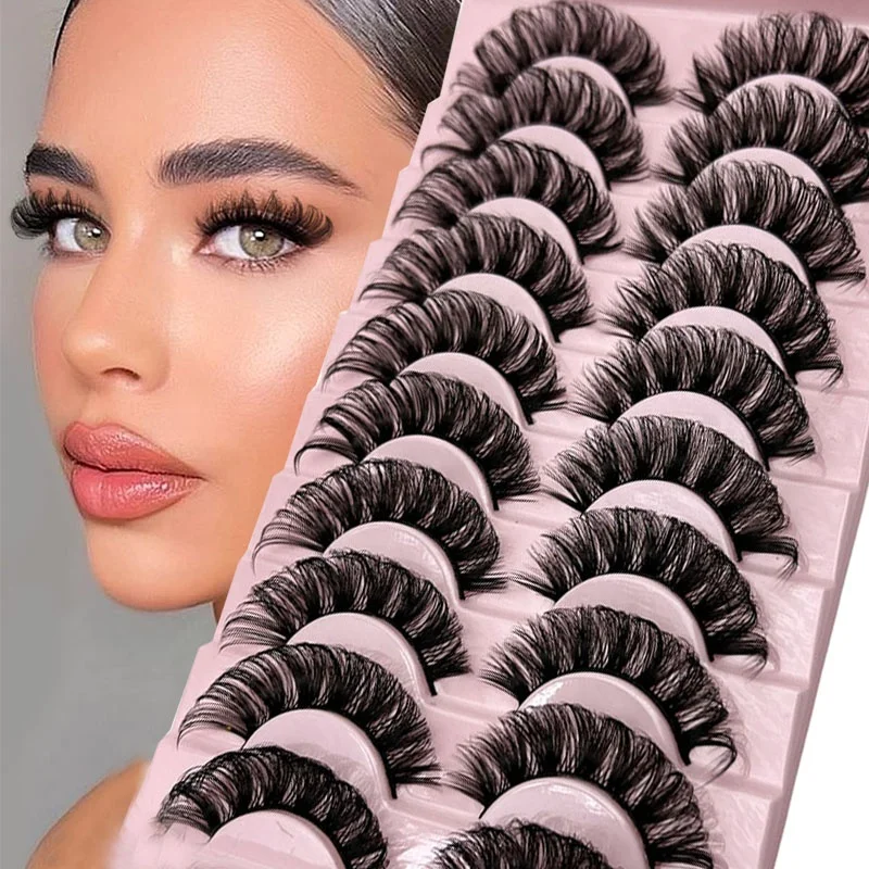 

Russian Strip Lashes 10-pairs Fluffy Mink Lashes 3D False Eyelashes Russian Volume Eyelashes Fake Eyelashes Giveaway Makeup