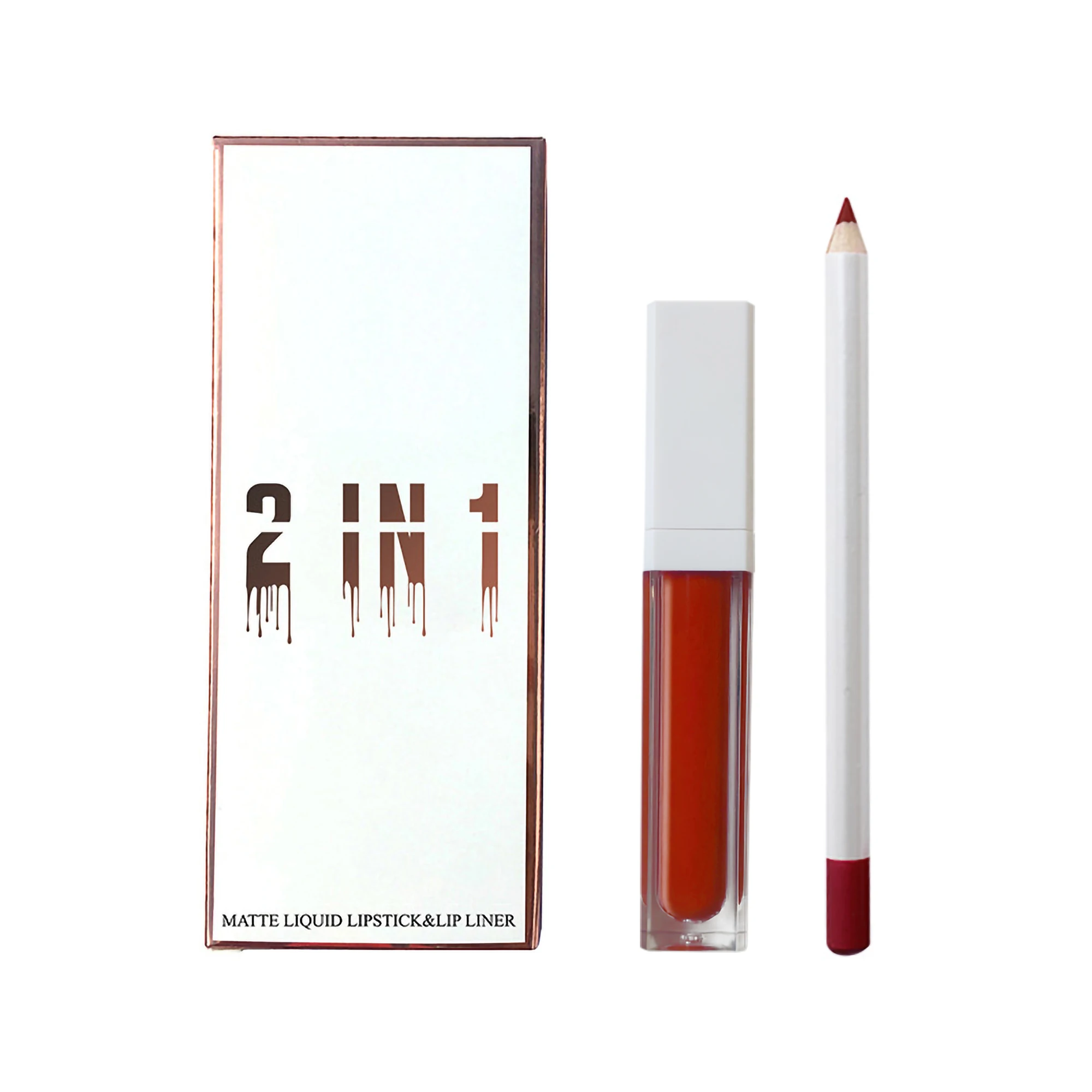 

High Pigmented Lipgloss Lipliner Set No Logo Low MOQ Custom Private Label Long Lasing Hot Sell Lip Liner Kits