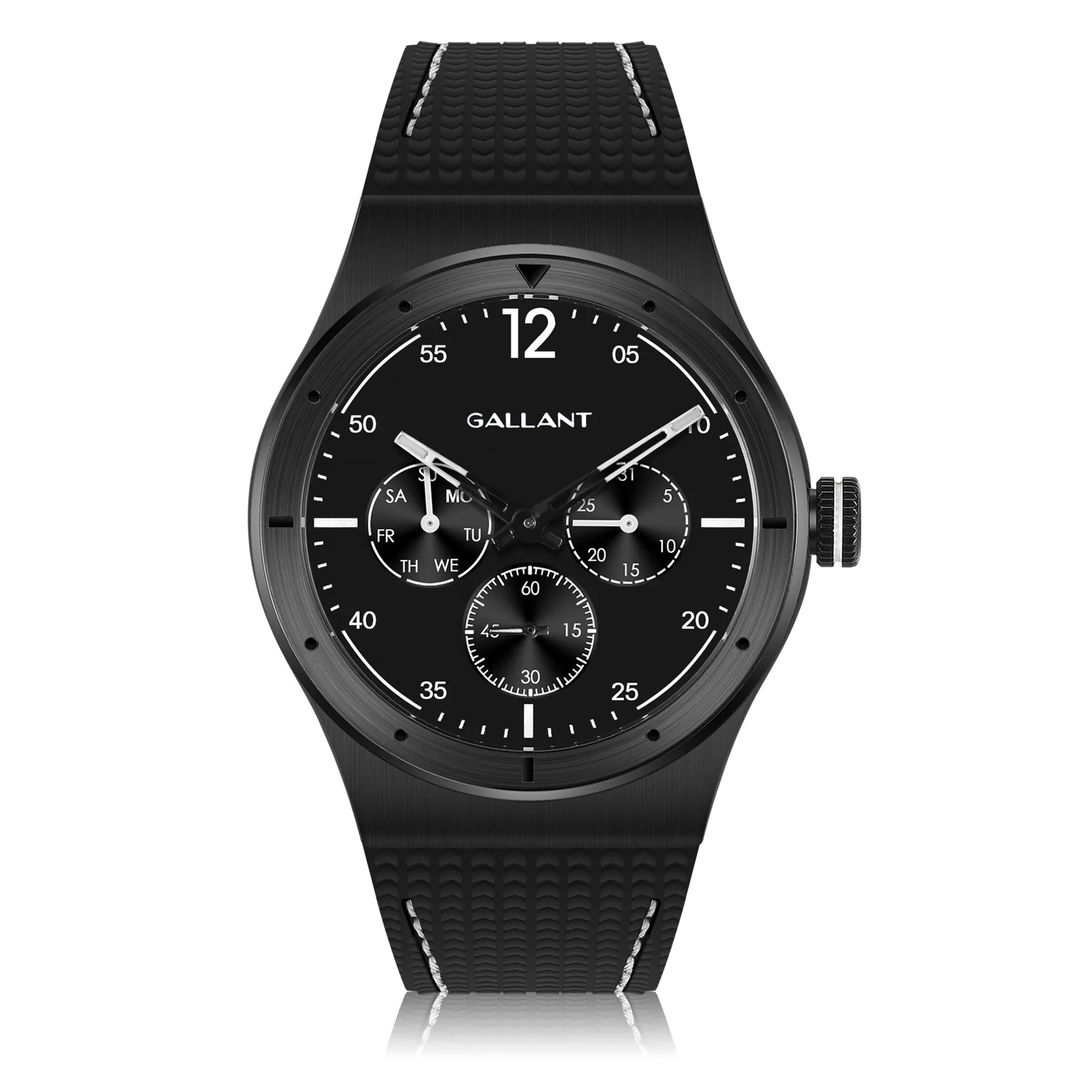 

Fashion chronograph boys watches 316l stainless steel black case japan movt rubber strap mens multifuction watch, Custom color