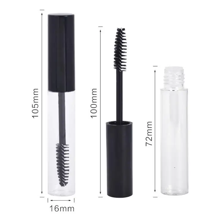 
Wholesale 10ml Plastic Clear empty mascara wand tube bottle mascara packaging tube with mascara brush 