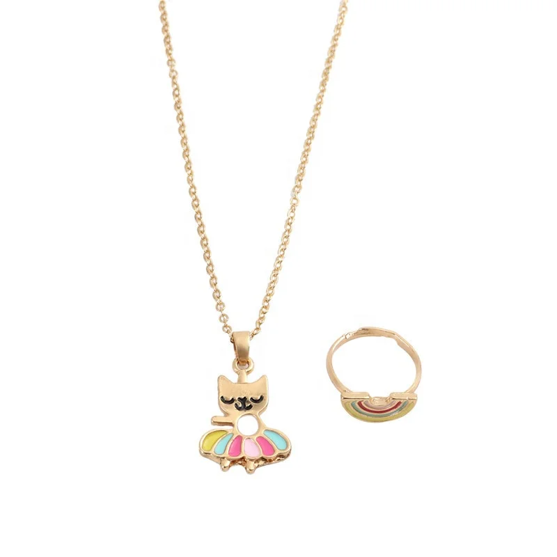 

Nice and Popular Cartoon Conut Flower Children's Necklace Set, Picture shows