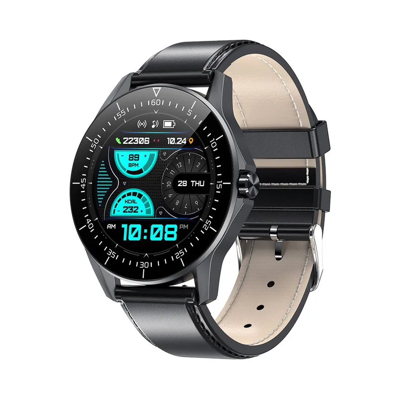 

2022 Popular Electronic Lead Fitness Heart Rate Monitor Blood Pressure Android IOS Mens Women Sports Health L60 Smart Watch, Black white gray