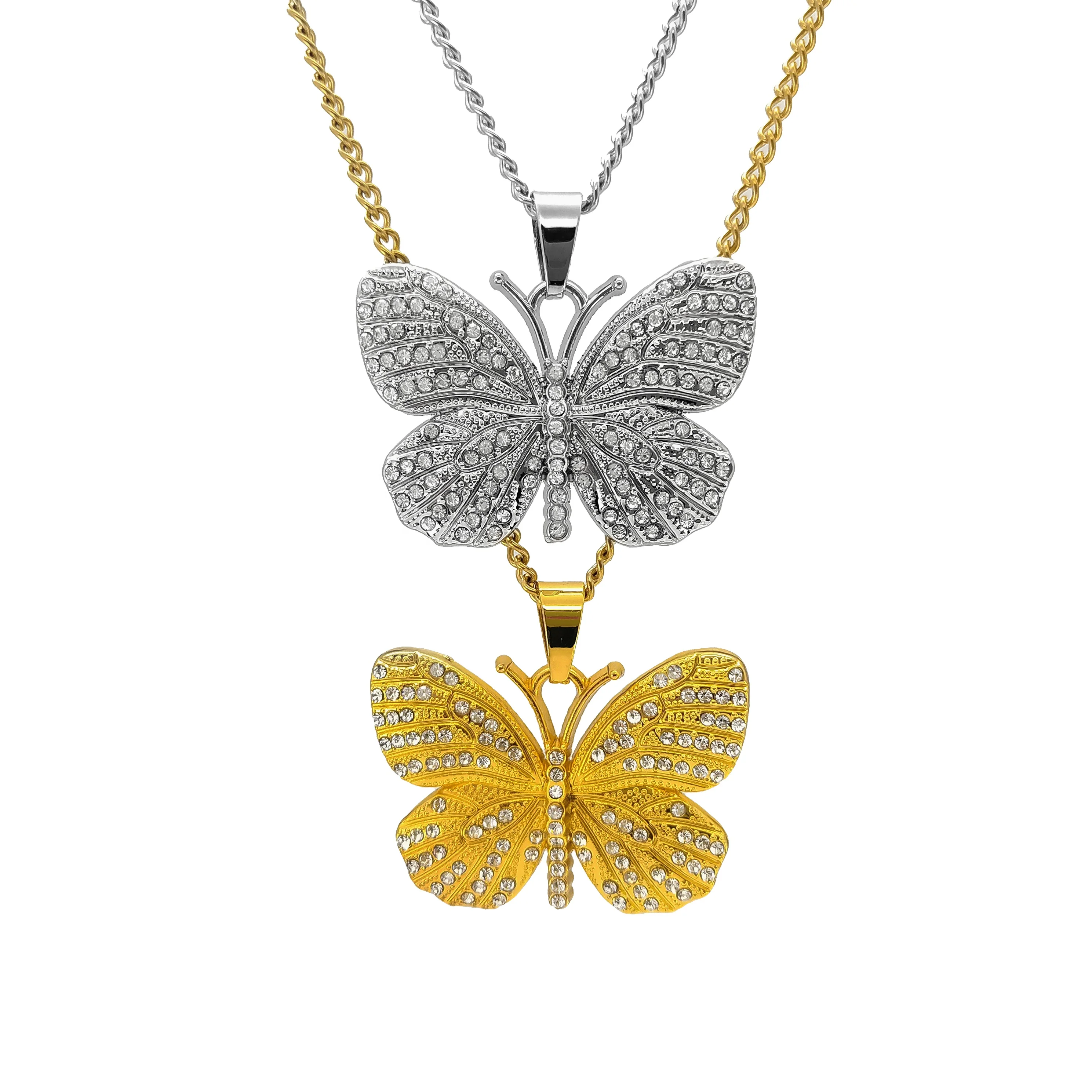

Yellow Gold Butterfly Pendant Charms For Jewelry Making Necklace, Customized color
