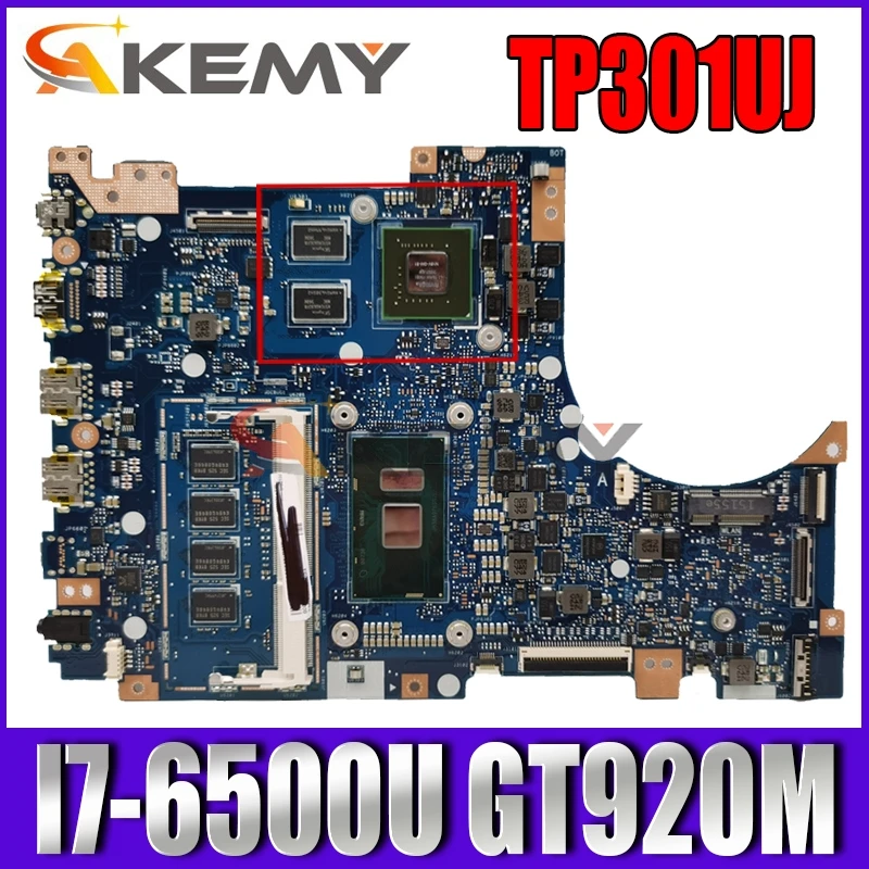 

Akemy TP301UJ Laptop motherboard for ASUS TP301UJ original mainboard 4GB-RAM I7-6500U GT920M