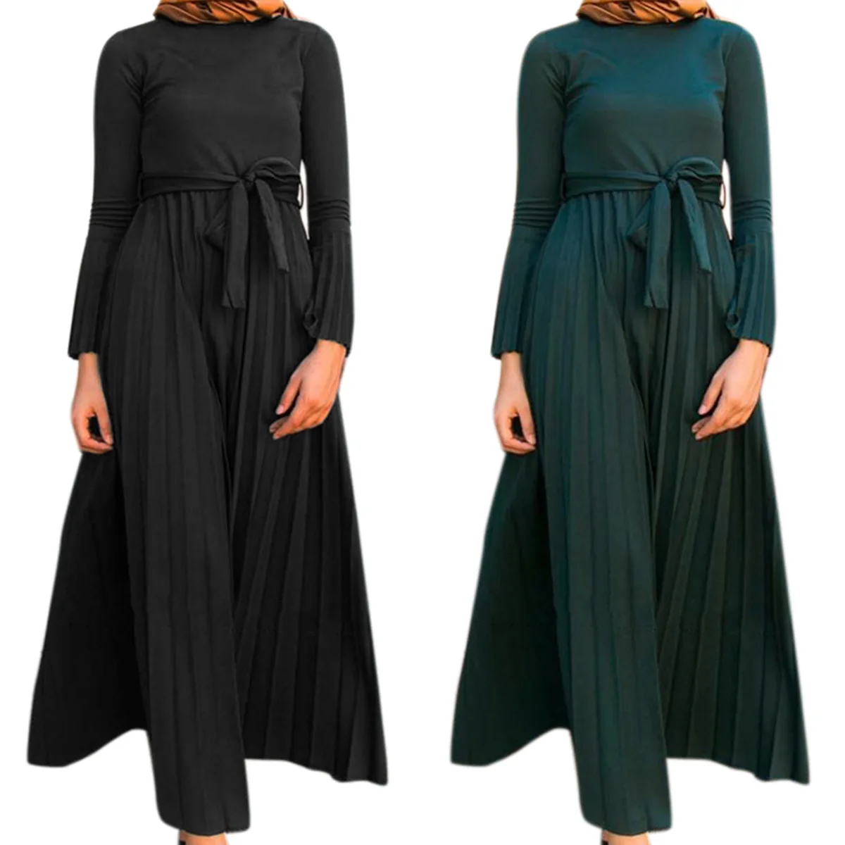 

YDD-20346# EID Ramanda Dubai Turkey Solid 2 Colors Simple Modest Kaftan Islamic Clothing Abaya Muslim Dresses For Women//