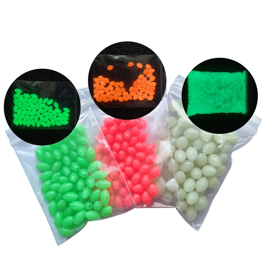 

Oval Hard Luminous Fishing Beads Lure Glowing Sink Beads For Treble Hook Rigs Fishing Tackle Accessories, Glow,pink,green