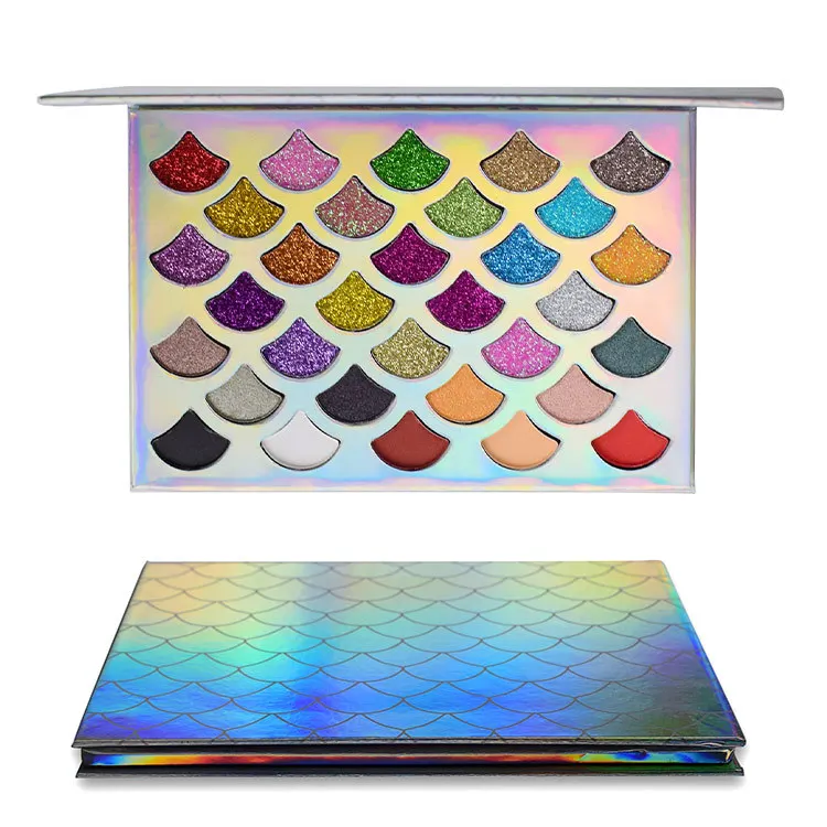 

OEM custom spot popular 32 color sequins shell eyeshadow mermaid scales eye shadow
