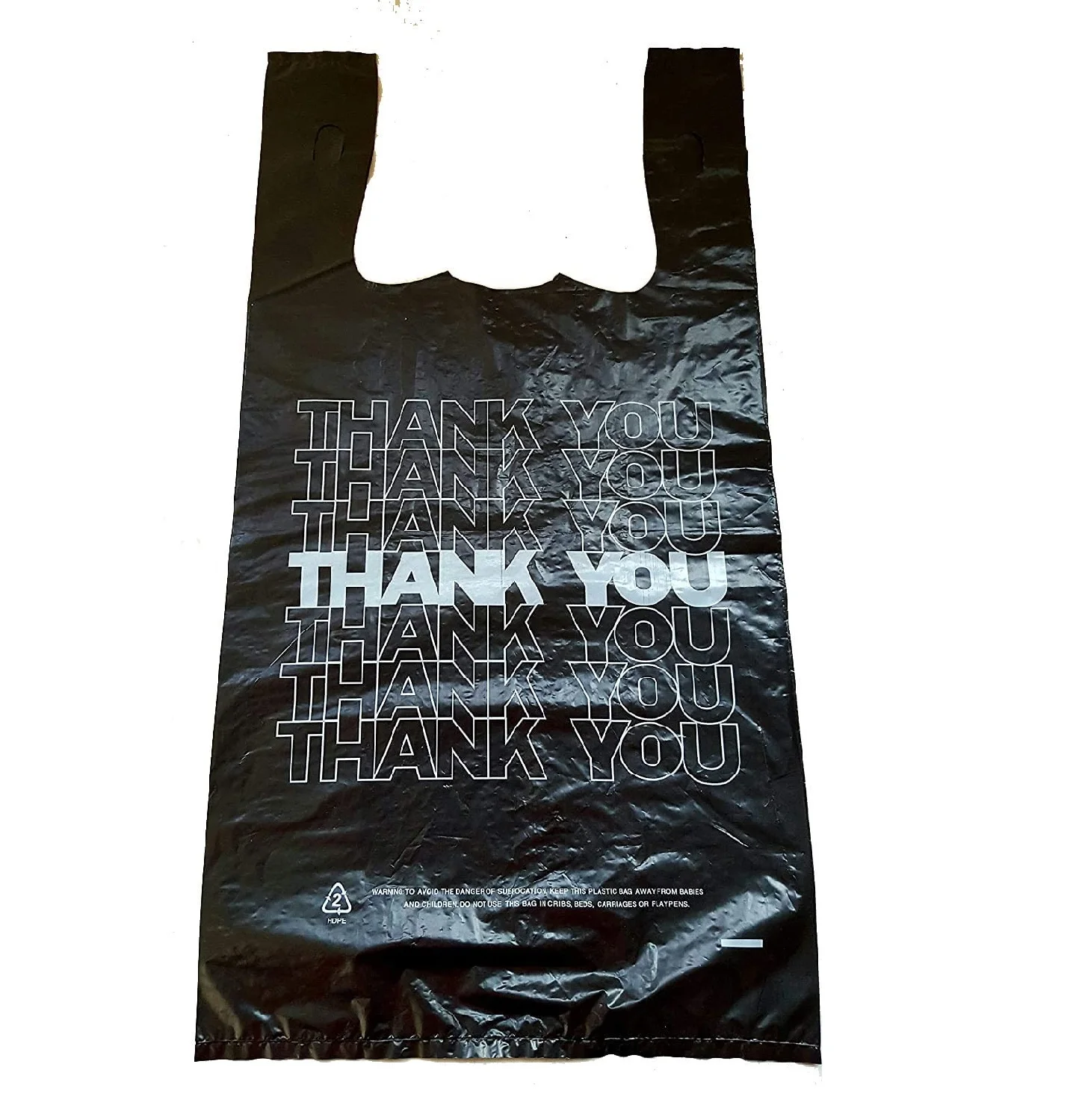 High Density Plastic Recyclable And Disposable Thank You Bags With