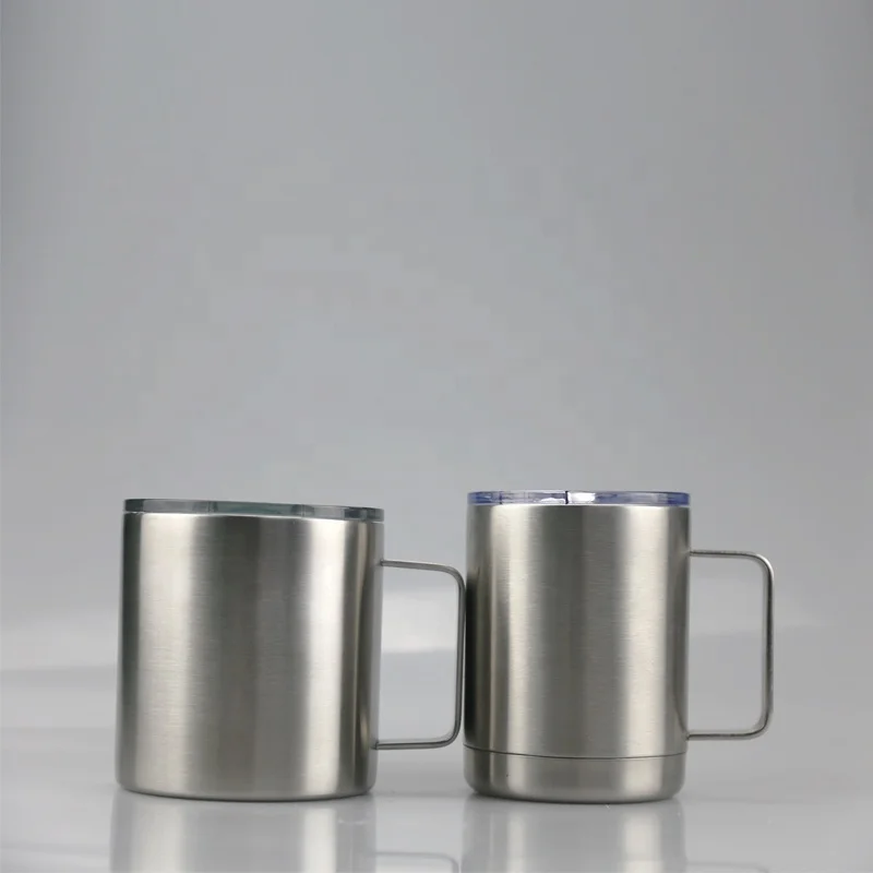 

10oz/14oz/18oz stainless steel double wall insulated coffee tumbler mug cup BPA free tumbler with handle and lid, Silver