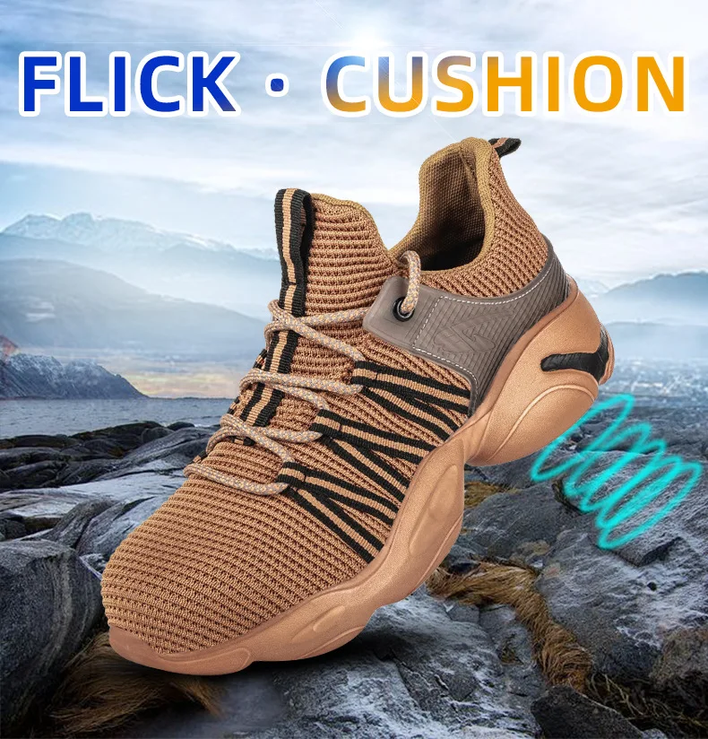 

2022 new arrival trend custom wholesale breathable safety shoes anti-smashing anti-piercing cave safety work men's shoes