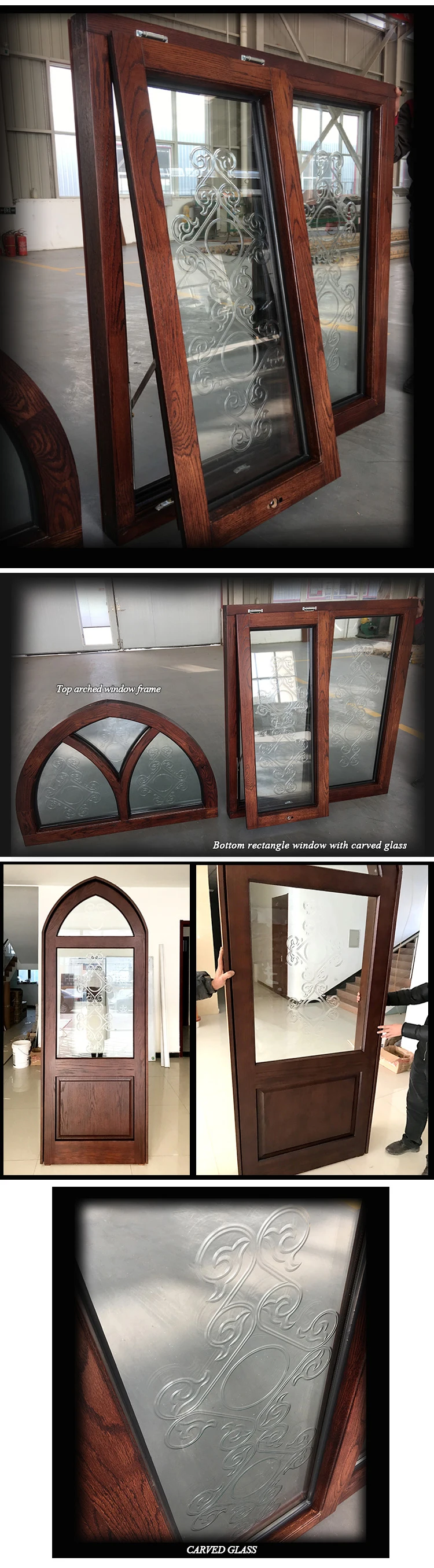Top Sales China Made NFRC Certified Double Glazed Tempered Glass  Wood Awning Window