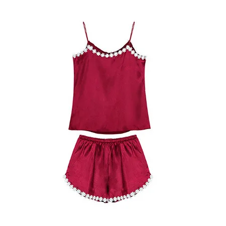 

The new silk vest suspenders ice silk pajamas women summer Korean sexy shorts two-piece suit home service