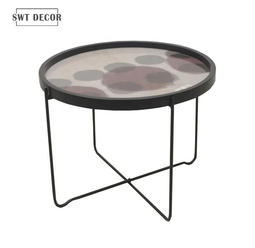 Swt Living Room Home Decor Small Coffee Tables Metal Tray Metal Iron