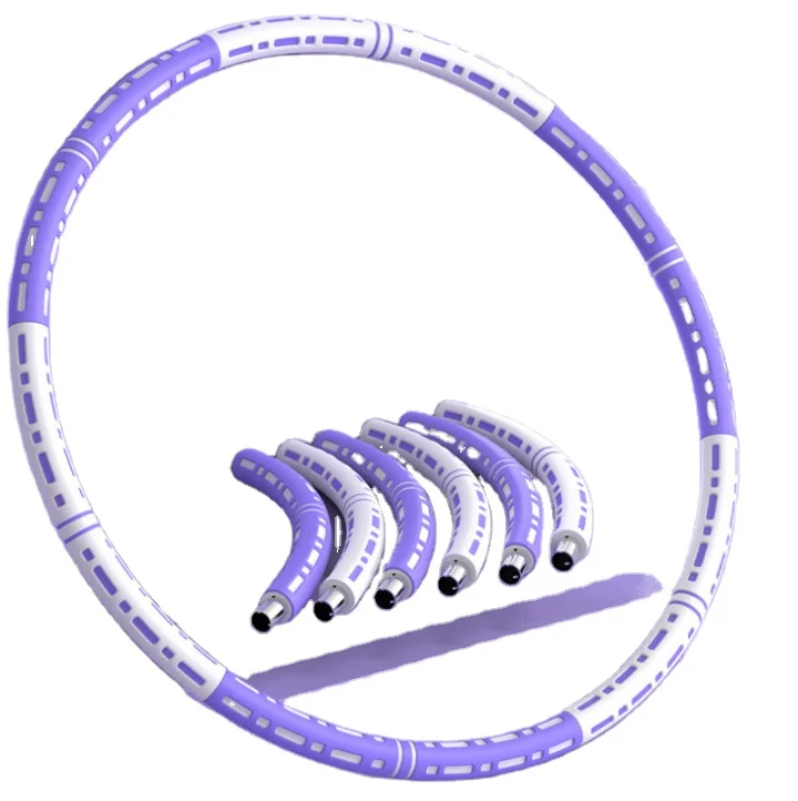

2021 Adult Fitness Equipment Stainless Steel Foam Detachable Body Building Weighted Hula Ring Hoops