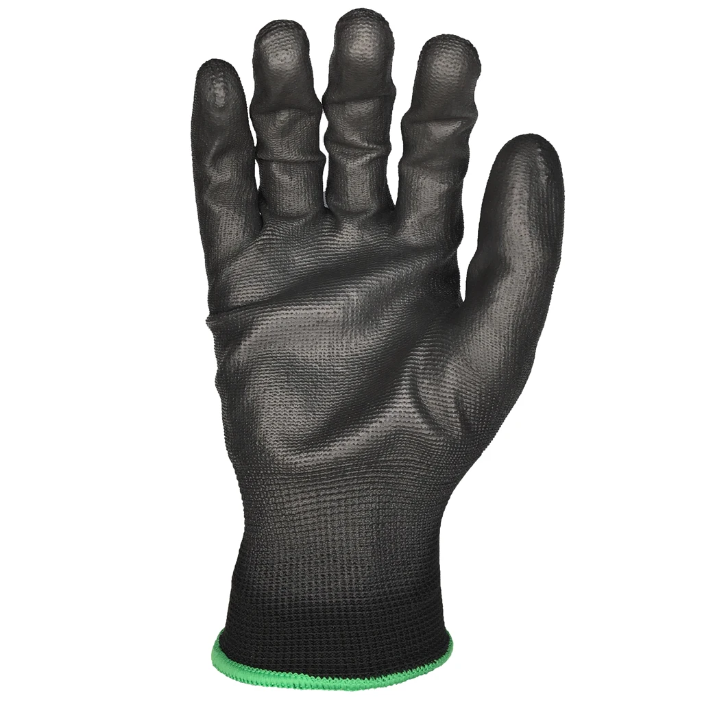 Custom Logo En388 Safety Glove Polyester Pu Coated Work Gloves For 