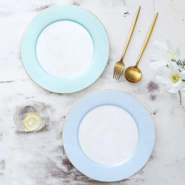 
sky blue serving plates for wedding 
