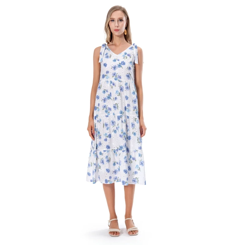 

Custom high quality Amazon women daily casual large skirt floral dress, Customized color