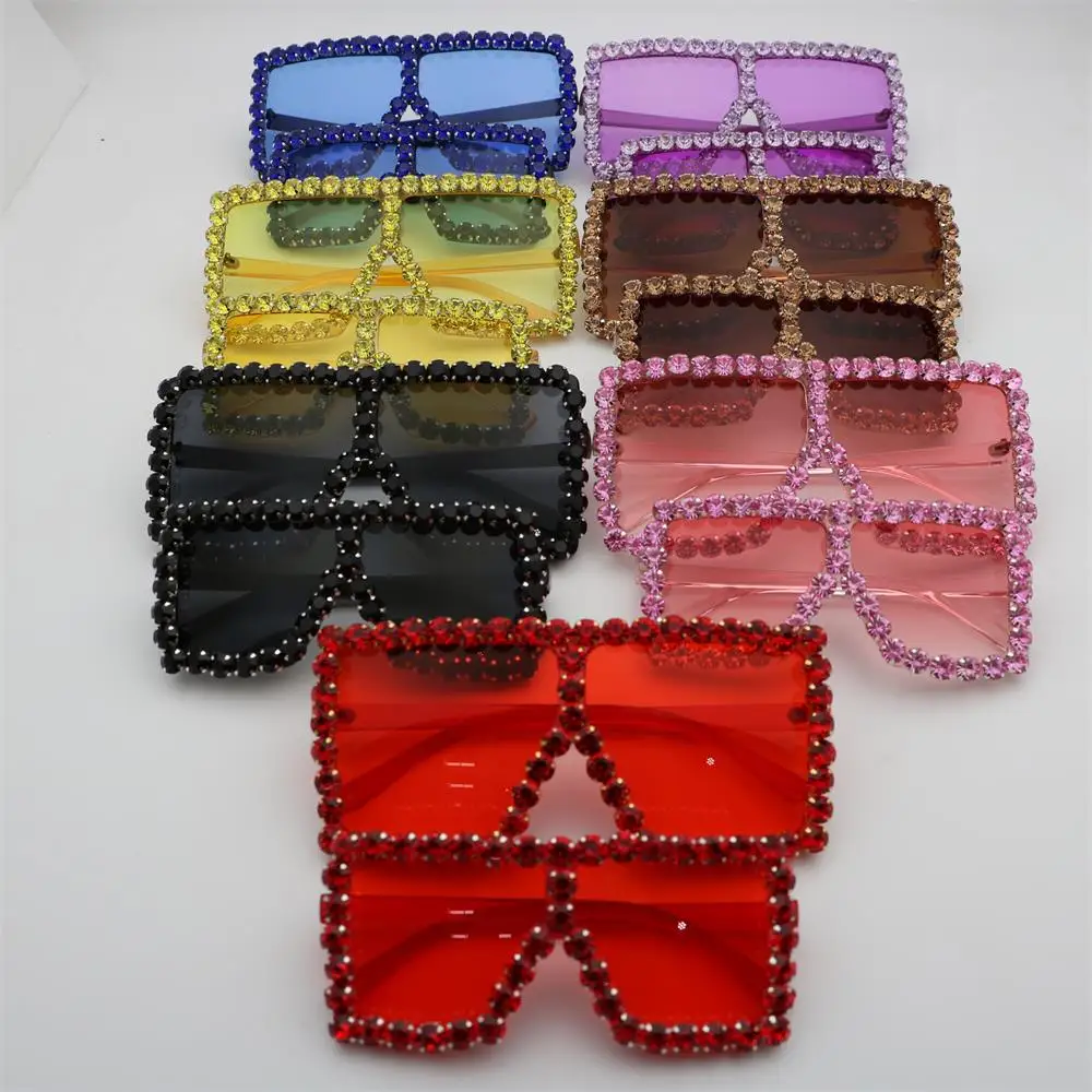 

Lmamba 2022 Hot Selling Diamond Mommy And Me Oversized Frames Shade Sunglasses Trendy Mother And Daughter Kid Sunglasses 2021