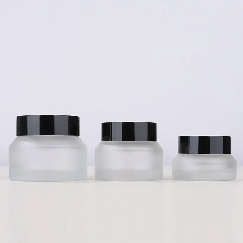 

Factory amber cosmetic jar screw cap container 30g 50g glass jars with lid wide mouth cream glass jar