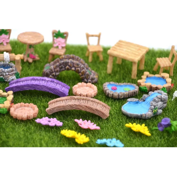 Kawaii Kids House Kit Table And Chair Artificial Flowers Bridge Fairy Garden Pond Buy Home And Garden Fairy Artificial Flowers For Fairy Garden Fairy Garden Mini Succulent Pot Fairy Garden House