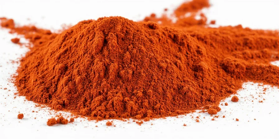 A row of spice jars including ancho chile powder