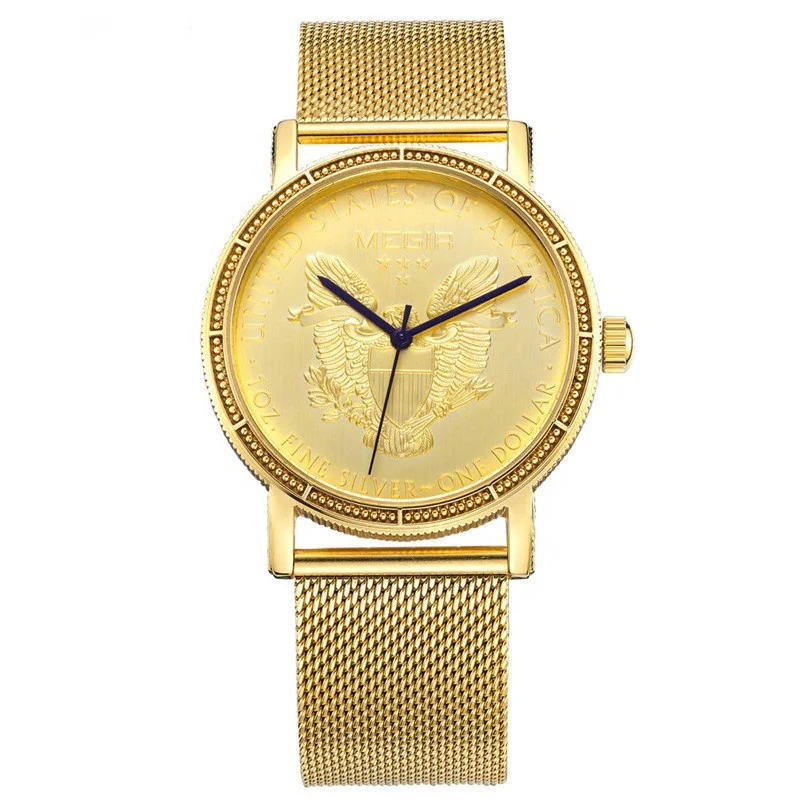 

Gold Color Mens Business Wristwatches Antique Style Gentlemen Luxury Men Watch relojes para hombres