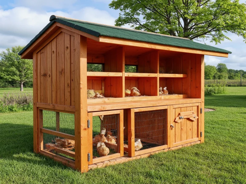 Reclaimed wood chicken coop with nesting boxes