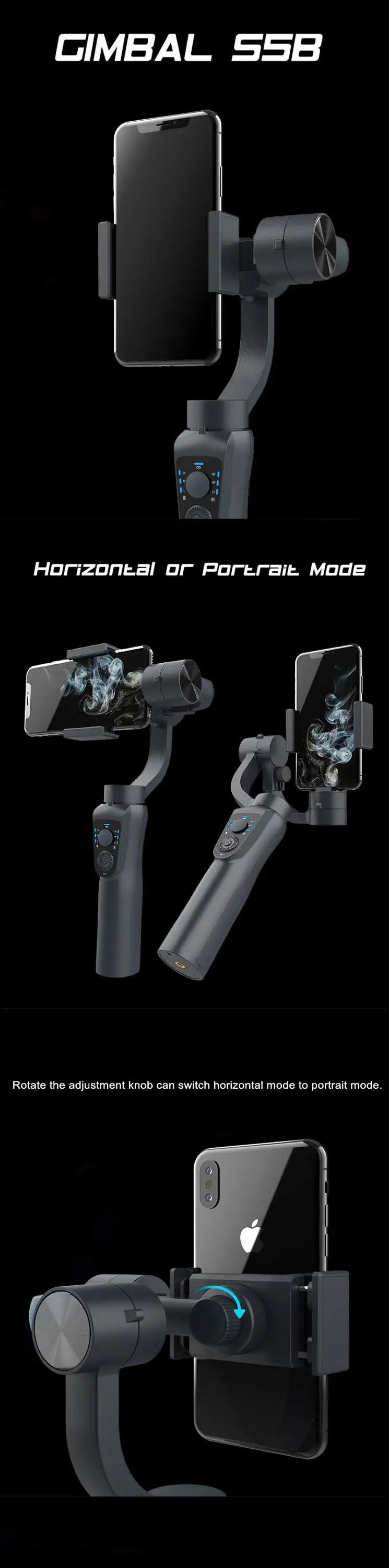 Customized Logo 3 Axis Cell Phone Selfie Stabilizer Stabilizers For Iphone X