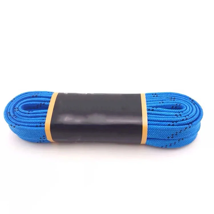 
100% cotton shoe laces custom waxed waterproof hockey skate shoelace 