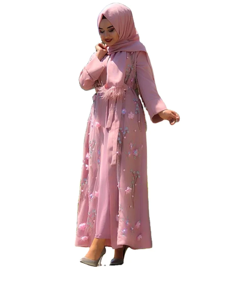 

High Quality Dishdasha Clothing. Turkish Muslim Dresses Women Woman Hijab Clothes Clothing Long Pray Islamic African Lace Dress, Photo shown