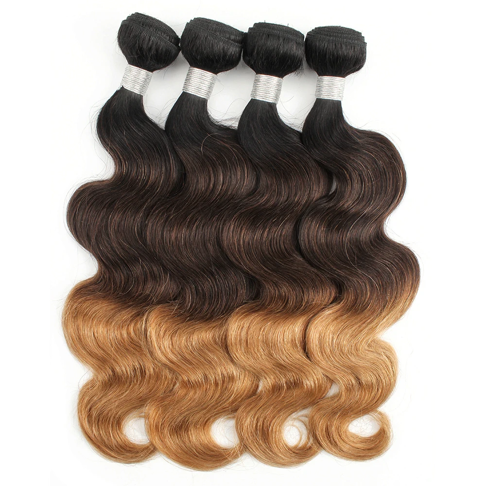 

2019 New Products Amarica Hot Selling 1b 4 27 Body Wave Ombre Hair Weave, 3 tone color ombre hair