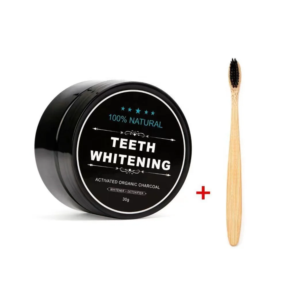 

30g teeth whitening powder Coconut shell activated carbon tooth powder bamboo charcoal toothwash powder with toothbrush