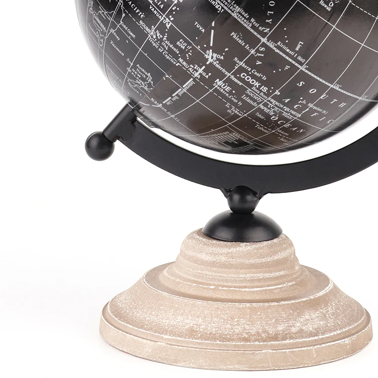 
K&B Modern style custom black home decorative Christmas gift plastic desk table world earth globe 